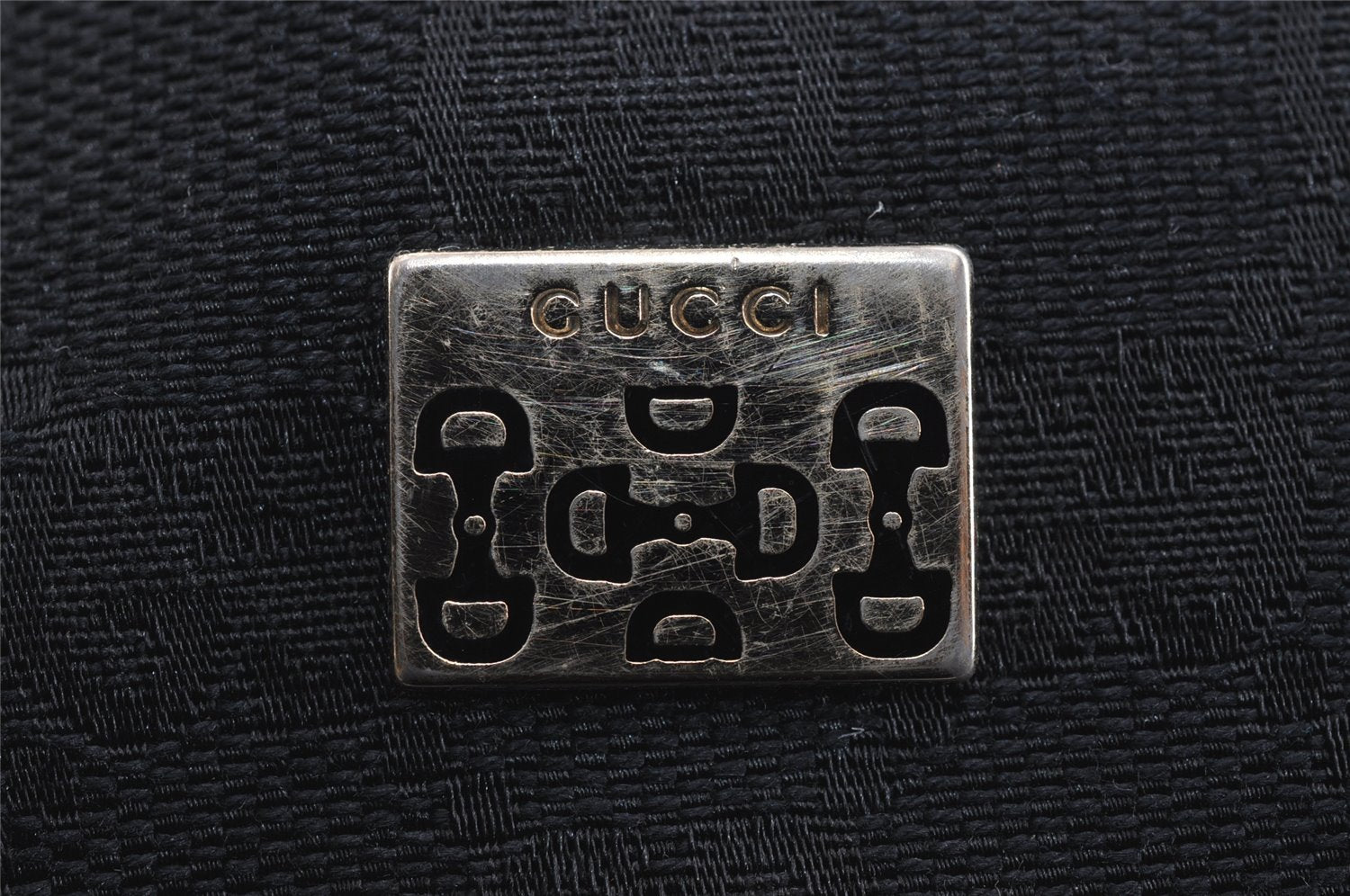 Authentic GUCCI Vintage Shoulder Hand Bag GG Canvas Leather 146243 Black 4194J