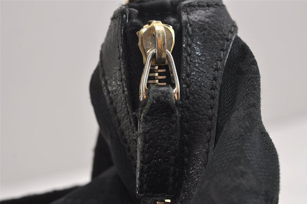 Authentic GUCCI Vintage Shoulder Hand Bag GG Canvas Leather 146243 Black 4194J