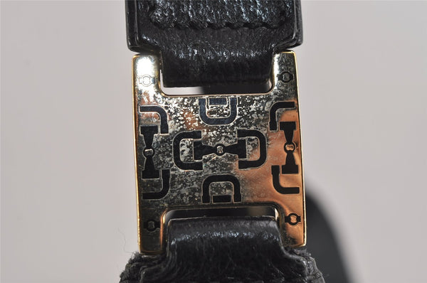 Authentic GUCCI Vintage Shoulder Hand Bag GG Canvas Leather 146243 Black 4194J