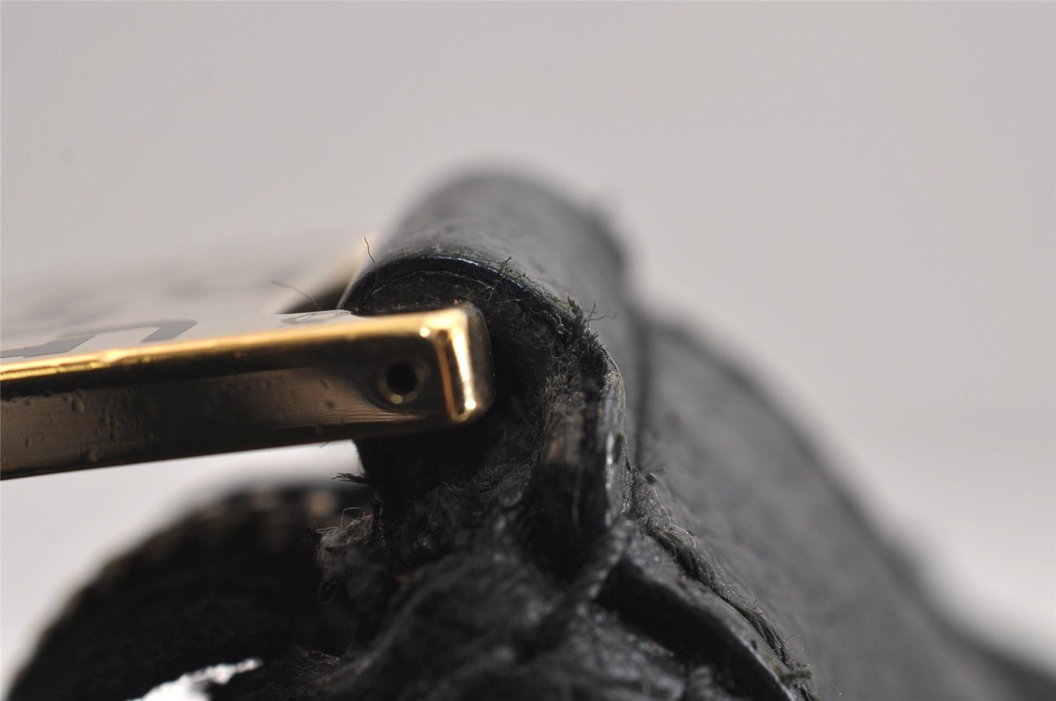 Authentic GUCCI Vintage Shoulder Hand Bag GG Canvas Leather 146243 Black 4194J