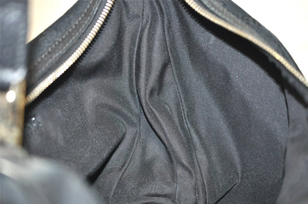 Authentic GUCCI Vintage Shoulder Hand Bag GG Canvas Leather 146243 Black 4194J