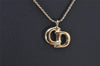 Authentic Christian Dior Gold Tone Chain Pendant Necklace CD 4194K