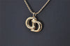 Authentic Christian Dior Gold Tone Chain Pendant Necklace CD 4194K