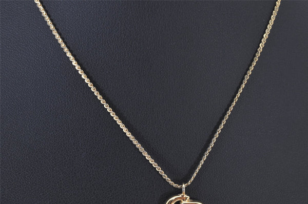 Authentic Christian Dior Gold Tone Chain Pendant Necklace CD 4194K