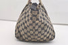 Authentic GUCCI Sherry Line Hand Bag GG Canvas Leather 131228 Navy Blue 4195J