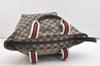 Authentic GUCCI Sherry Line Hand Bag GG Canvas Leather 131228 Navy Blue 4195J