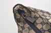 Authentic GUCCI Sherry Line Hand Bag GG Canvas Leather 131228 Navy Blue 4195J