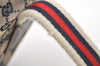 Authentic GUCCI Sherry Line Hand Bag GG Canvas Leather 131228 Navy Blue 4195J