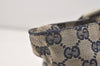 Authentic GUCCI Sherry Line Hand Bag GG Canvas Leather 131228 Navy Blue 4195J
