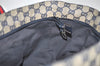 Authentic GUCCI Sherry Line Hand Bag GG Canvas Leather 131228 Navy Blue 4195J