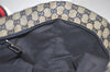 Authentic GUCCI Sherry Line Hand Bag GG Canvas Leather 131228 Navy Blue 4195J