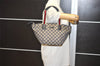 Authentic GUCCI Sherry Line Hand Bag GG Canvas Leather 131228 Navy Blue 4195J