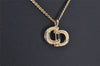 Authentic Christian Dior Gold Tone Chain Pendant Necklace CD 4195K