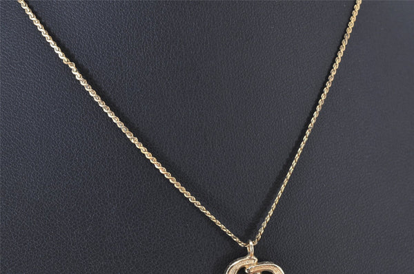 Authentic Christian Dior Gold Tone Chain Pendant Necklace CD 4195K