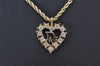 Authentic Christian Dior Gold Tone Rhinestone Chain Pendant Necklace CD 4196K