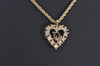 Authentic Christian Dior Gold Tone Rhinestone Chain Pendant Necklace CD 4196K