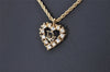 Authentic Christian Dior Gold Tone Rhinestone Chain Pendant Necklace CD 4196K