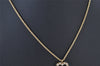 Authentic Christian Dior Gold Tone Rhinestone Chain Pendant Necklace CD 4196K