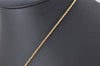 Authentic Christian Dior Gold Tone Rhinestone Chain Pendant Necklace CD 4196K