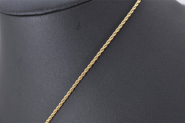 Authentic Christian Dior Gold Tone Rhinestone Chain Pendant Necklace CD 4196K