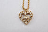 Authentic Christian Dior Gold Tone Rhinestone Chain Pendant Necklace CD 4196K