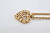 Authentic Christian Dior Gold Tone Rhinestone Chain Pendant Necklace CD 4196K