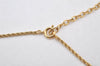 Authentic Christian Dior Gold Tone Rhinestone Chain Pendant Necklace CD 4196K