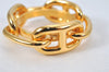 Authentic HERMES Scarf Ring Chaine d'Ancre Chain Design Gold Tone 4197K