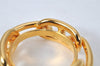 Authentic HERMES Scarf Ring Chaine d'Ancre Chain Design Gold Tone 4197K