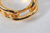 Authentic HERMES Scarf Ring Chaine d'Ancre Chain Design Gold Tone 4197K