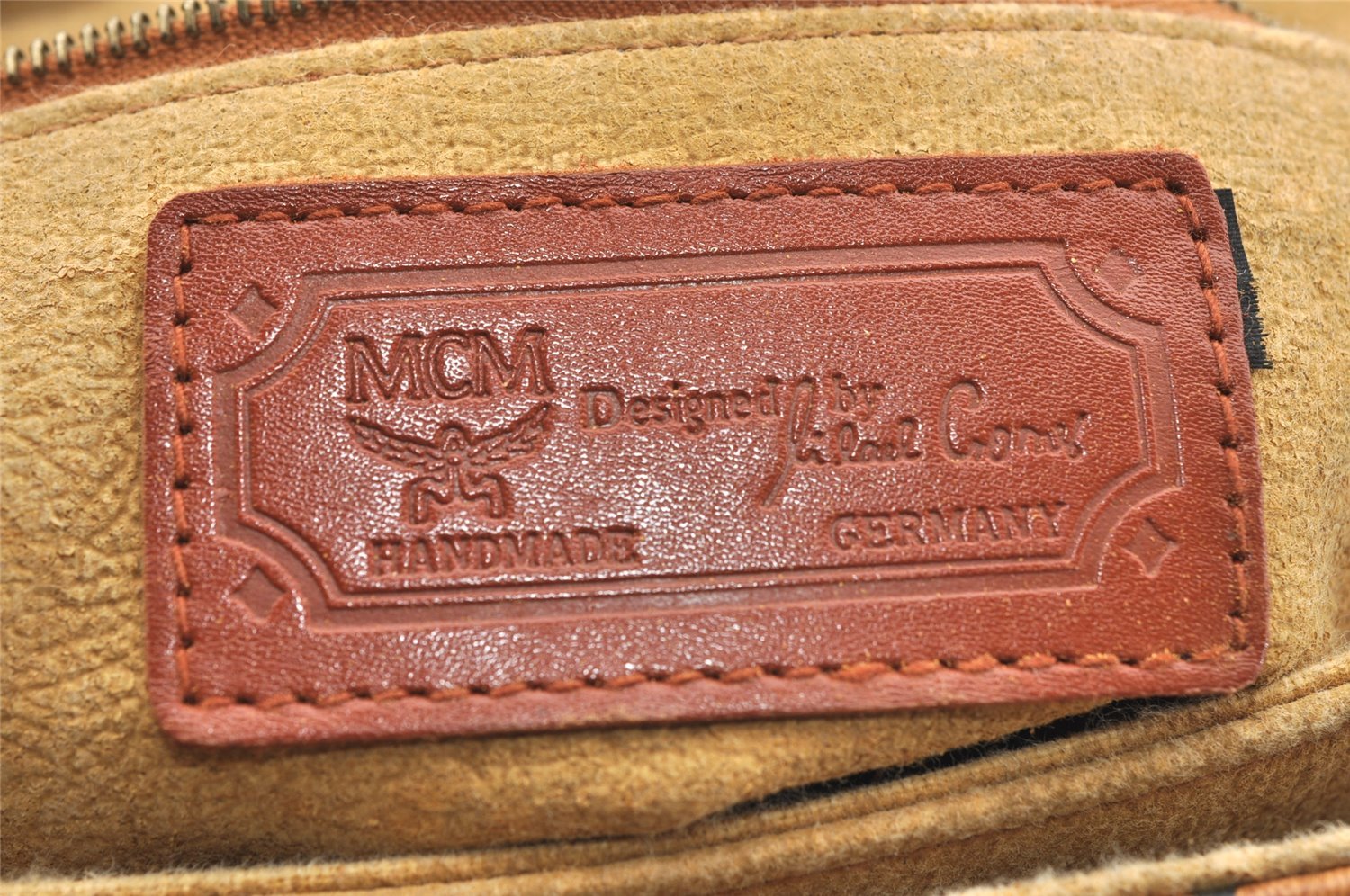 Authentic MCM Visetos Leather Vintage Shoulder Bag Purse Brown Junk 4198I