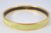 Authentic HERMES Email PM Bangle Horse Carriage Motif Gold Light Green 4198K