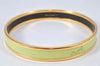 Authentic HERMES Email PM Bangle Horse Carriage Motif Gold Light Green 4198K