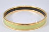 Authentic HERMES Email PM Bangle Horse Carriage Motif Gold Light Green 4198K