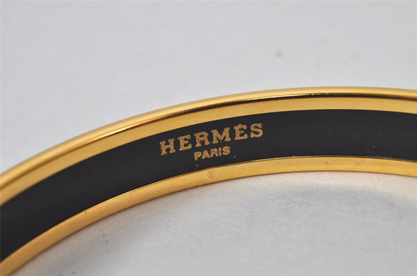 Authentic HERMES Email PM Bangle Horse Carriage Motif Gold Light Green 4198K