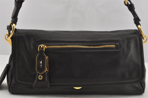 Authentic PRADA Leather Nappa Shoulder Hand Bag Purse BR4351 Black Junk 4199J