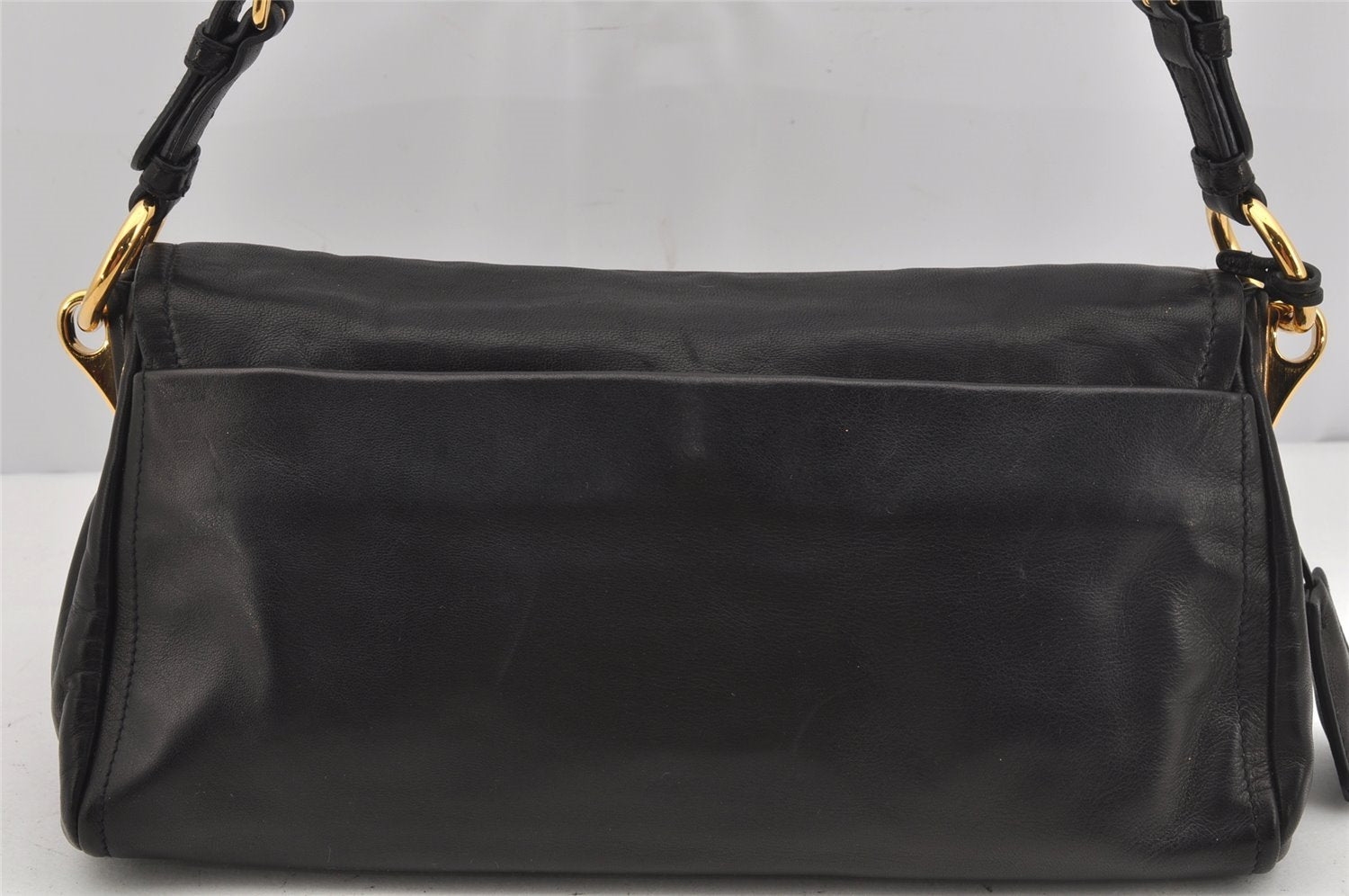 Authentic PRADA Leather Nappa Shoulder Hand Bag Purse BR4351 Black Junk 4199J