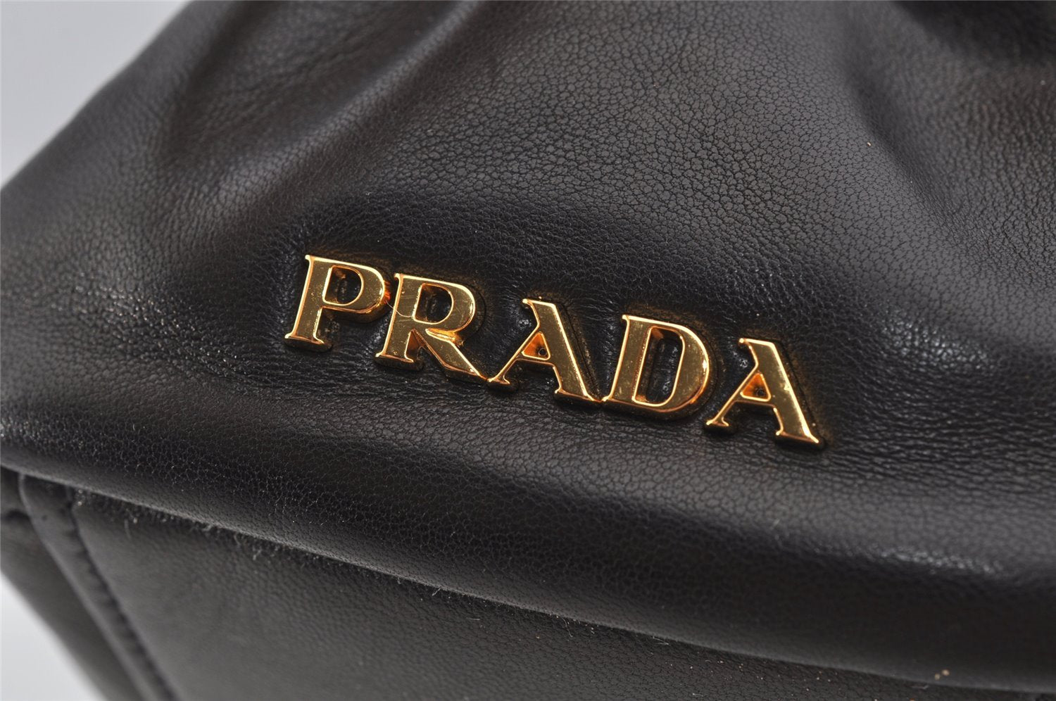 Authentic PRADA Leather Nappa Shoulder Hand Bag Purse BR4351 Black Junk 4199J