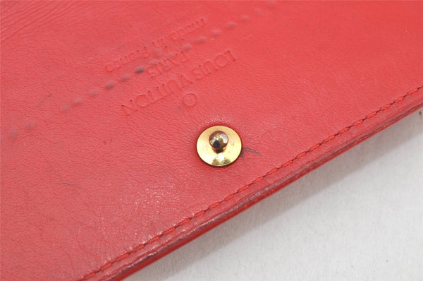 Authentic Louis Vuitton Vernis Portefeuille Sarah Wallet Red M91739 LV 4199K