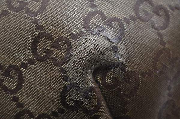 Authentic GUCCI GG Crystal Shoulder Cross Body Bag PVC Leather 181092 Gold 4201I