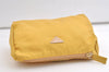 Authentic PRADA VELA Nylon Tessuto Leather Pouch Purse MV11 Yellow 4201K