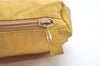 Authentic PRADA VELA Nylon Tessuto Leather Pouch Purse MV11 Yellow 4201K