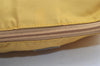 Authentic PRADA VELA Nylon Tessuto Leather Pouch Purse MV11 Yellow 4201K