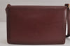 Authentic Cartier Must de Cartier Leather Shoulder Cross Bag Bordeaux Red 4202J