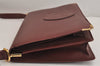 Authentic Cartier Must de Cartier Leather Shoulder Cross Bag Bordeaux Red 4202J