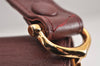 Authentic Cartier Must de Cartier Leather Shoulder Cross Bag Bordeaux Red 4202J