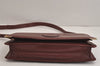 Authentic Cartier Must de Cartier Leather Shoulder Cross Bag Bordeaux Red 4202J