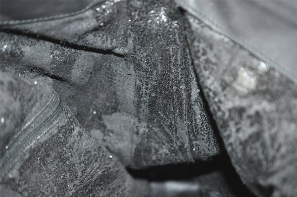 Authentic GUCCI Bamboo 2Way Shoulder Tote Bag Suede Leather Black Junk 4203I