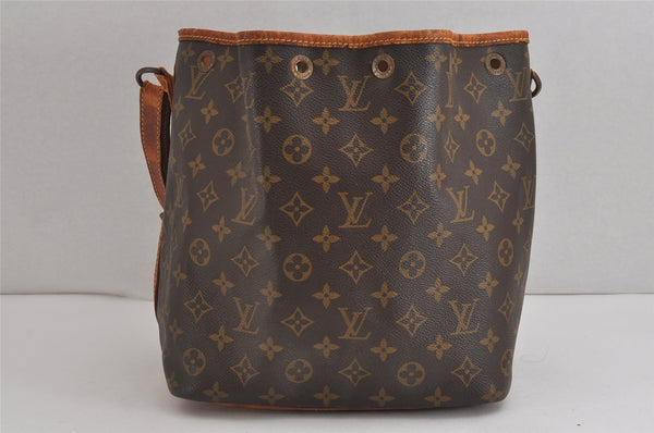 Authentic Louis Vuitton Monogram Petit Noe M42226 Shoulder Drawstring Bag 4203J