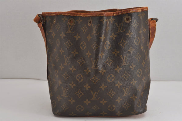 Authentic Louis Vuitton Monogram Petit Noe M42226 Shoulder Drawstring Bag 4203J